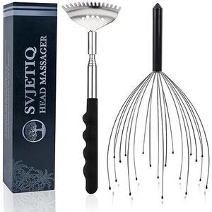 Head Massager Back Scratcher, 20 Fingers Head Scratcher Scalp Massager & Back